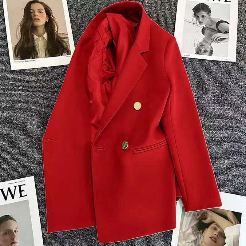 Orange Suit Jacket Women's 2025 Spring and Autumn New Korean High-end Temperament Popular Suit 22 Colors