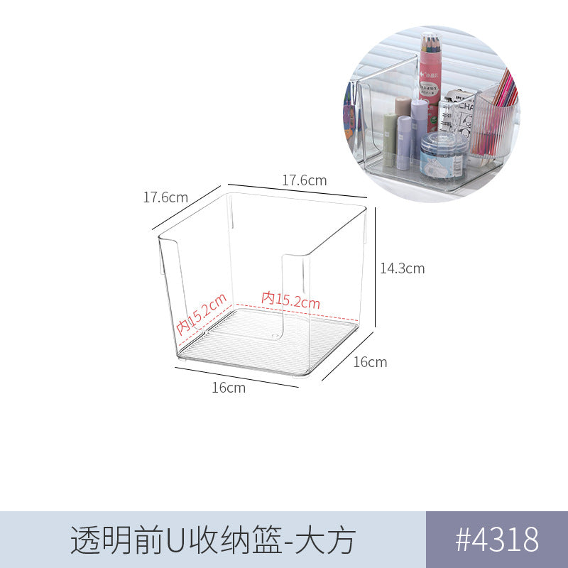 Desktop Storage Box Narrow Long Rectangular Acrylic Transparent Sundries Snack Drawer Divider Box Gap Storage Box
