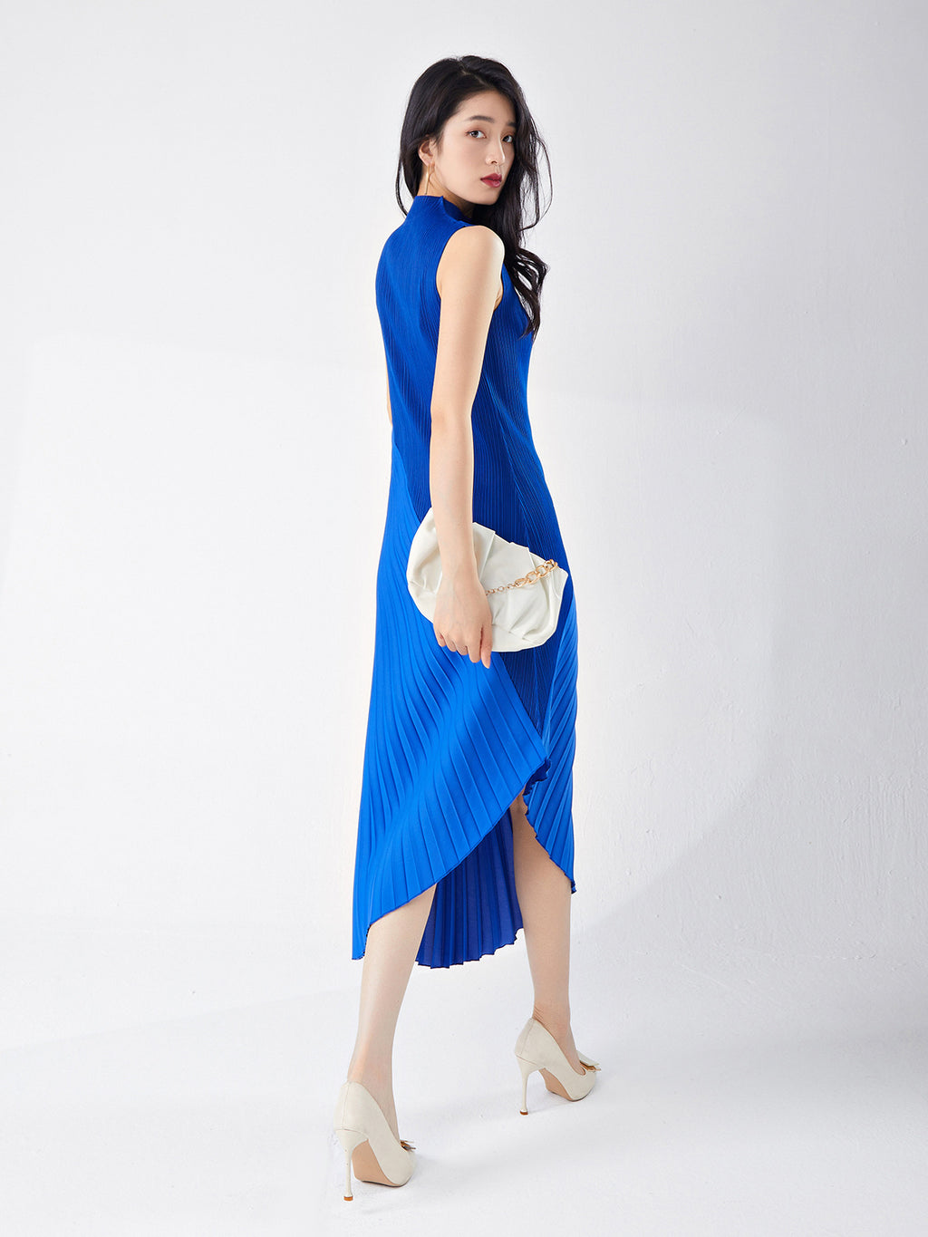 Pleated Skirt Work Clothing High-End Women's Summer New Style Asymmetrical Splicing Elegant Dress Skirt Dress Fashionable