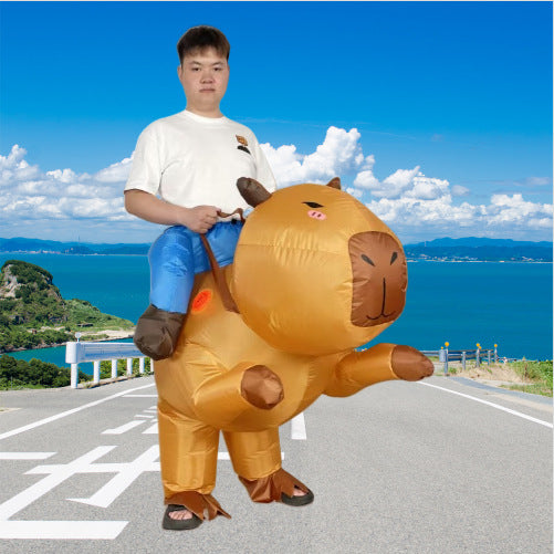 Halloween Rideable Animal Inflatable Costume Holiday Funny Performance Stage Props Capybara Inflatable Suit