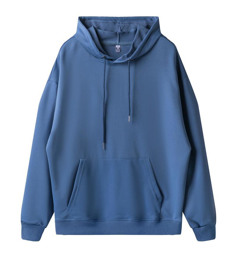 American fashion brand 260g pullover casual loose hooded sweater dopamine solid color heavy shoulder hoodie in spring and autumn