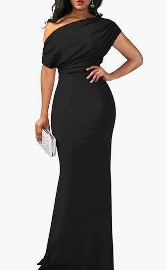 2024 Spring Women's Elegant Sleeveless Off-Shoulder Tight Long Formal Party Dress