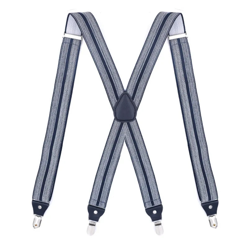 Suspenders for Men Work 2.5cm Wide 2 Clips Heavy Duty Big and Tall Trucker Suspenders Adjustable Elastic Trouser Braces