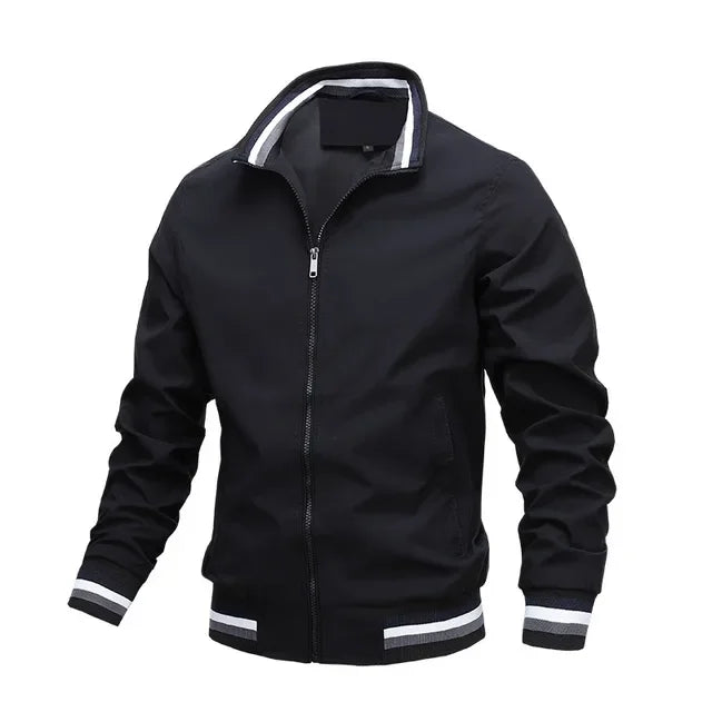 Men's Jackets Autumn and Winter Stand Collar Casual Zipper Jacket Outdoor Sports Coat Windbreaker Jacket Men Bomber Oversized