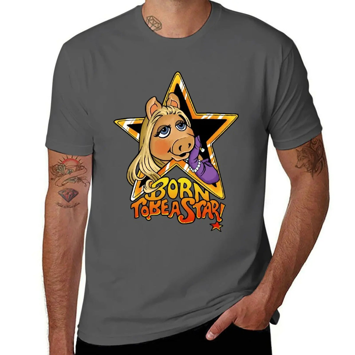 Miss piggy T-Shirt Big and Tall Solid Color T-Shirt
