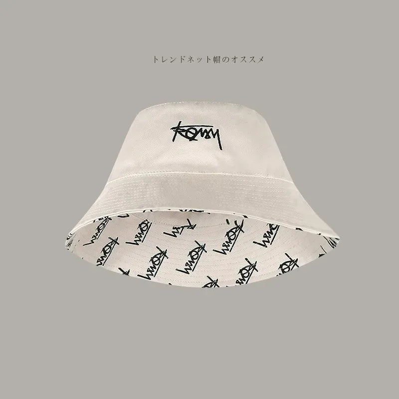 Big Head 63CM XL Size Letter Bucket Hat Men Double-Sided Women Floral Fisherman Hat Summer Casual Street Sun Hat Kids Bob Panama