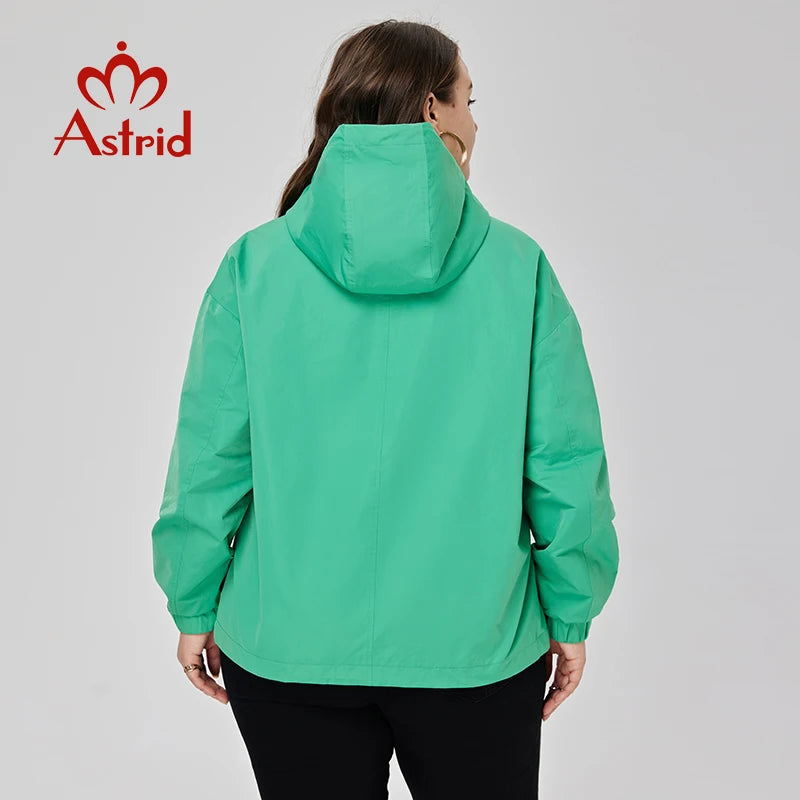Astrid Women's Spring Jacket 2023 Casual Coat Women Clothes Hooded Bright Short Female Clothing New In Outerwears Plus Size