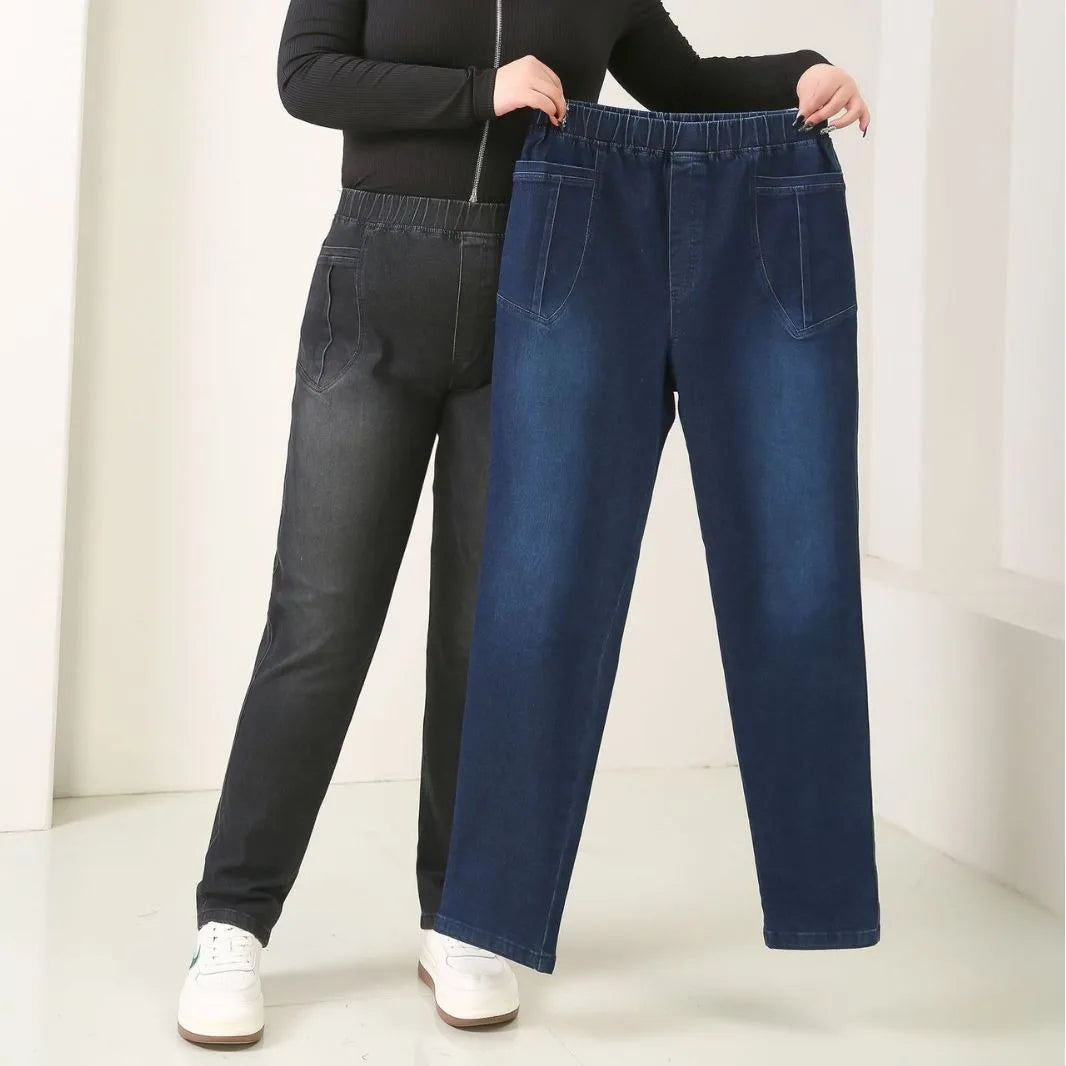 Women Jeans Plus Size Black Pencil Pants 9XL Plus Size Elastic Female High Waisted Stretchy Oversized 8XL 7XL Denim Trousers