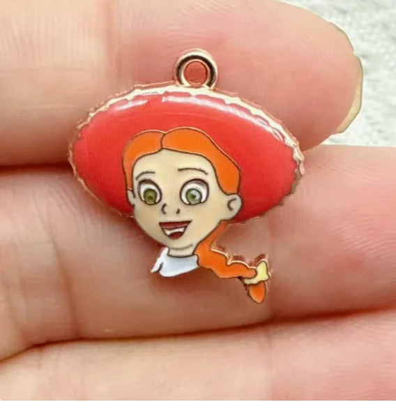 10pcs Cartoon Charm for Jewelry Making Enamel Necklace Keychain Phone Pendant Diy Accessories Alloy Metal Gold ﻿