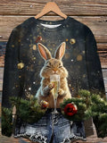 Women's Sweatshirts Graphic Animal Christmas Casual Long Sleeve Crew Neck Regular Tops Home Street Dailywear Print Fall Winter