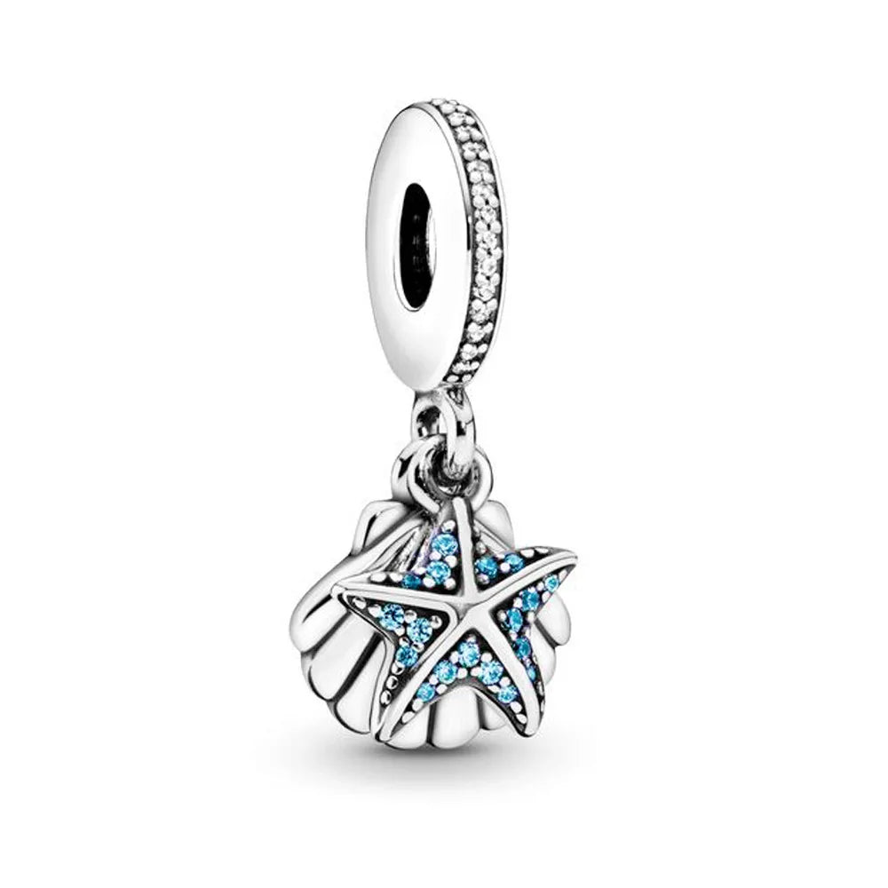 Hot Sale 100% 925 Sterling Silver Fashion Ocean Animal Fish Starfish Seahorse Beads Ladies DIY Elegant Fine Jewelry Gifts