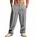 2026 Men's Autumn Cotton-Linen Casual Pants - Breathable, Loose-Fitting, Straight-Tail, Quick-Drying Linen Long Pants for Summer