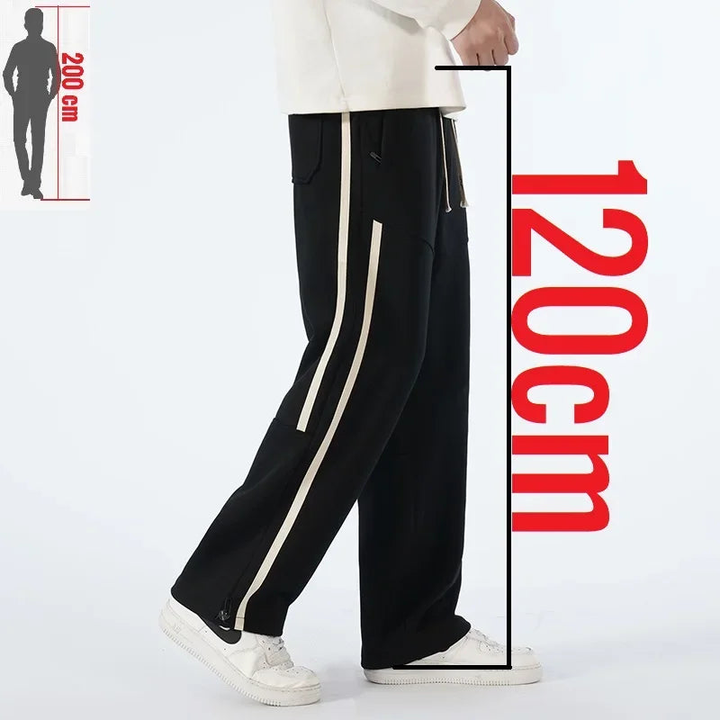 Big Tall Men Pants 200 Cm 190cm Extra Long Length Trousers Male Straight Leg Sweatpants Winter Autumn Fleece Warm Lengthen 120cm