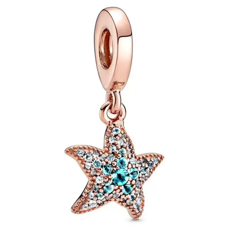 Hot Sale 100% 925 Sterling Silver Fashion Ocean Animal Fish Starfish Seahorse Beads Ladies DIY Elegant Fine Jewelry Gifts