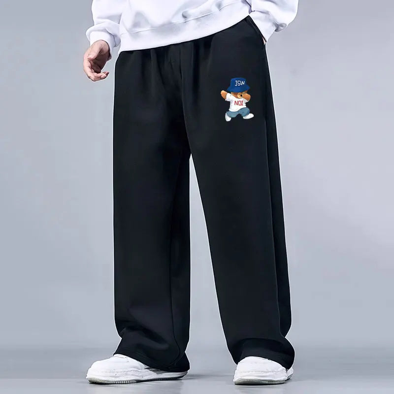 Spring Autumn Multi-Pockets Sweatpants Men Drawstring Waist Sportswear Casual Track Pants Plus Size Loose Straight Trousers 7XL