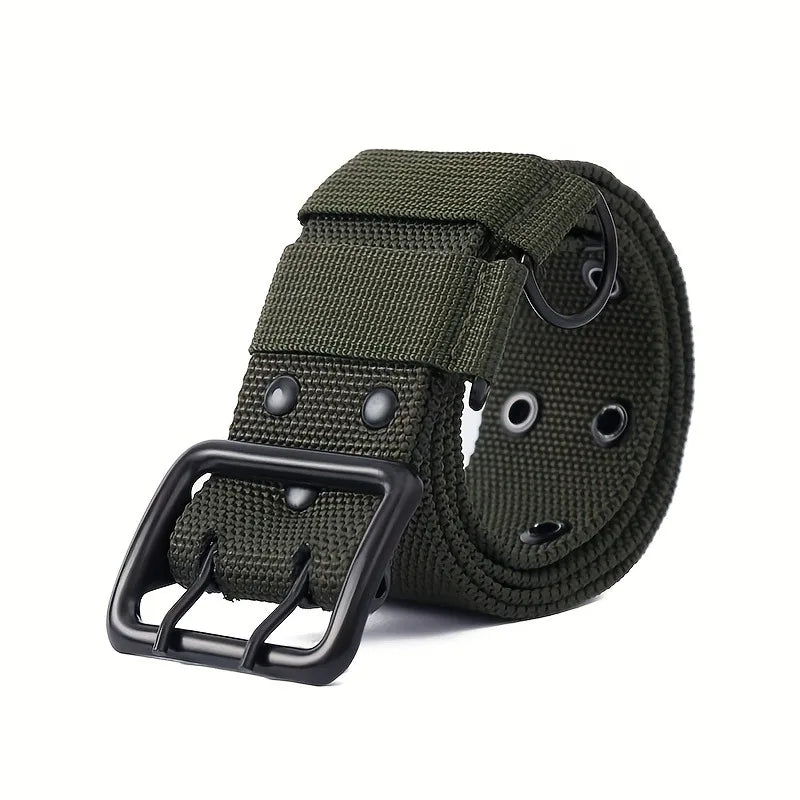 New Wide Double - Layer Canvas Tactical Belt for Men | Outdoor & Casual | All - Size Available | Heavy - Duty for Big and Tall