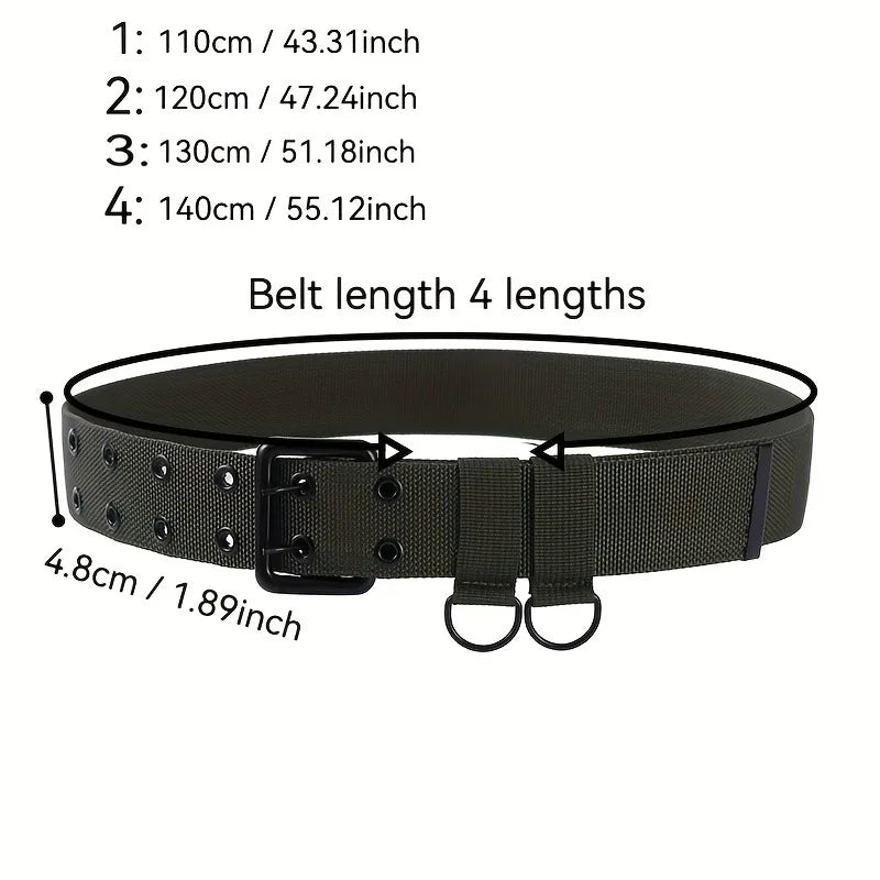 New Wide Double - Layer Canvas Tactical Belt for Men | Outdoor & Casual | All - Size Available | Heavy - Duty for Big and Tall