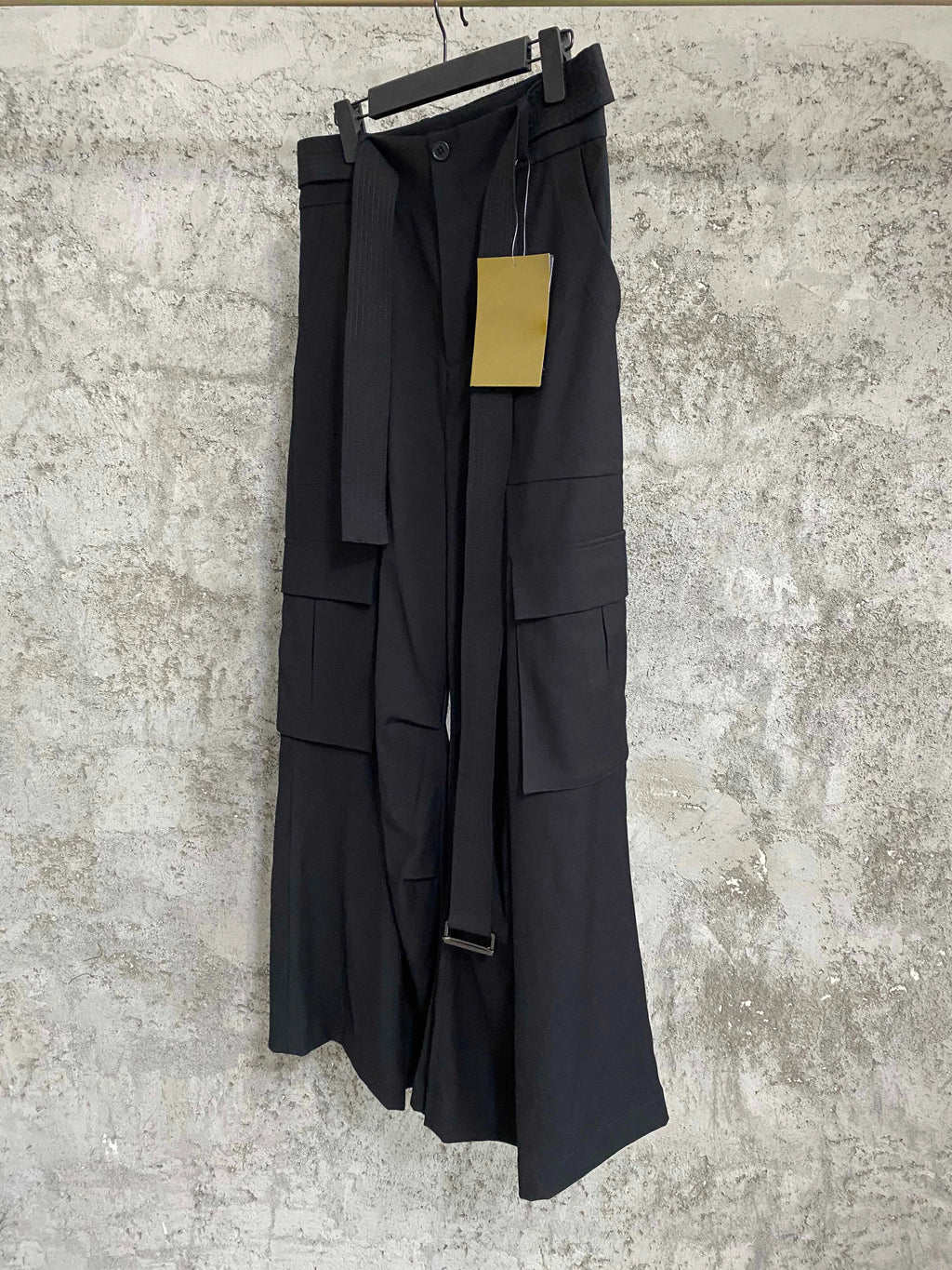 TOP-YAMAMOTO workwear floor-length pants with large pockets, Japanese niche design sense, wide-leg straight leg, casual long