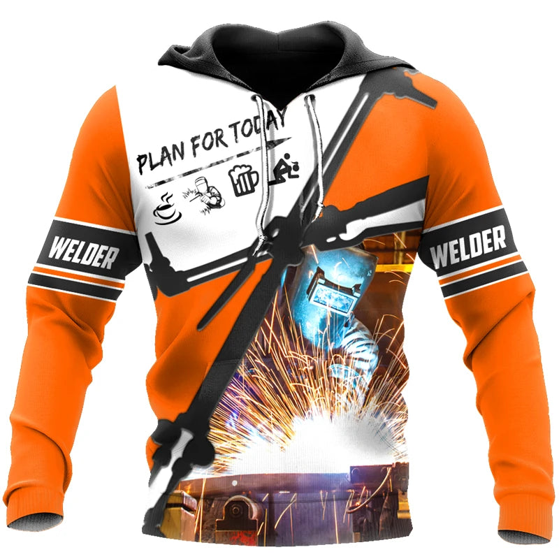 Men's Hoodie Electric welder Pattern Women Sweatshirts 3D Print Fashion Autumn Harajuku Unisex Casual Tracksuit