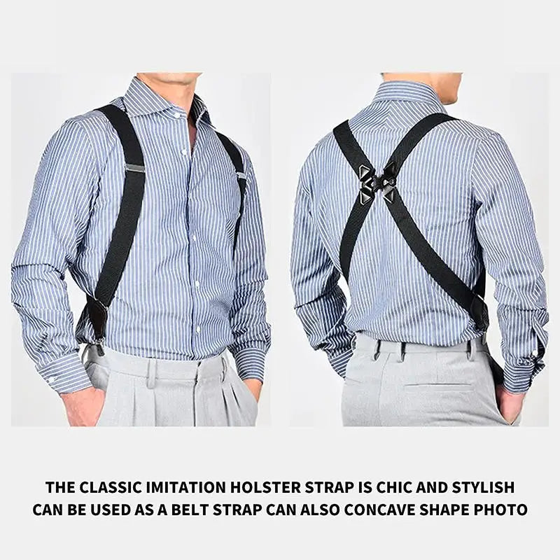 Suspenders for Men Work 2.5cm Wide 2 Clips Heavy Duty Big and Tall Trucker Suspenders Adjustable Elastic Trouser Braces
