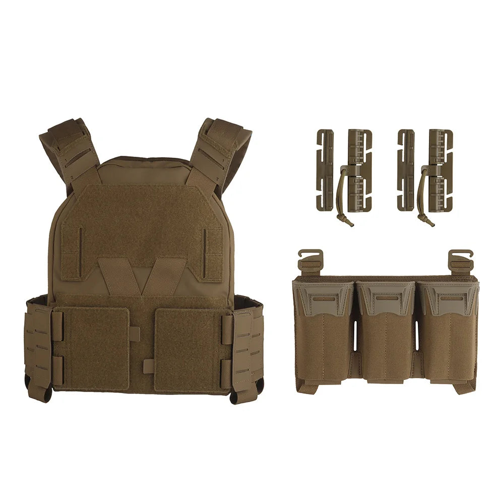 Tactical Sub-Zero Plate Carrier Airsoft Hunting Vest with MultiCaliber 9MM 6Pcs Long Mag/5.56 Triple Magazine Pouch