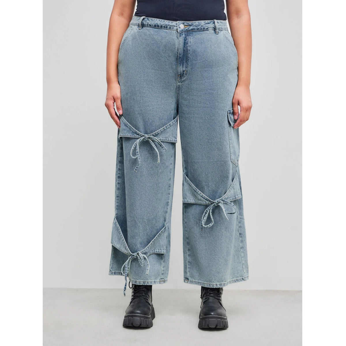 Plus Size Woman Clothing Women Jeans New Fashion Casual Wide Leg Pants With Pocket Design Unique Style And Versatile Simple