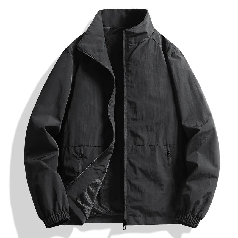 Loose Fit Men's Jacket Casual Thin Breathable Outerwear Spring Autumn New Style Large Size Comfortable Simple Design 8919