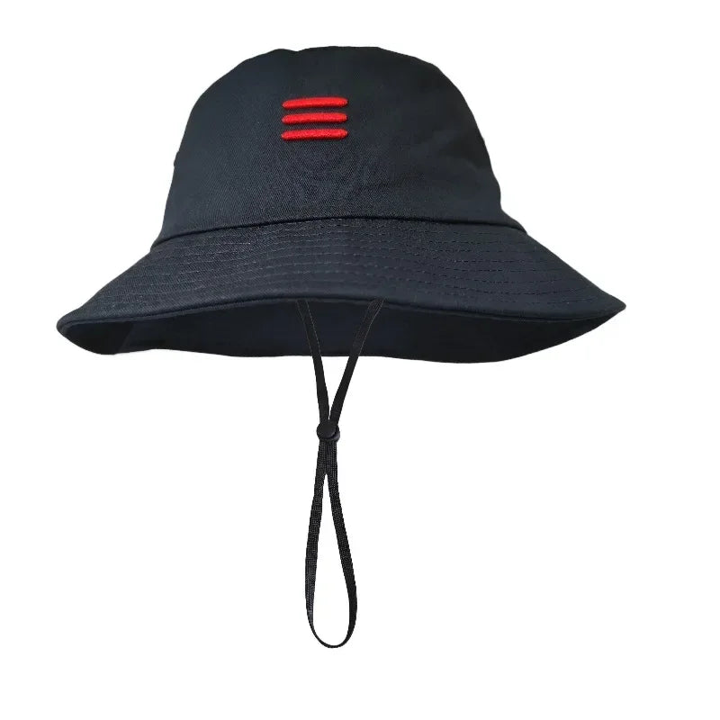 Male and female big head circumference 63cm fisherman hat black basin hat men's trendy plus size big head large sun hat