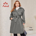 Astrid 2024 Spring Autumn Long Women's Trench Coat Plus Size Windbreaker Double-Breasted Belted Outerwear Overcoat Female Jacket