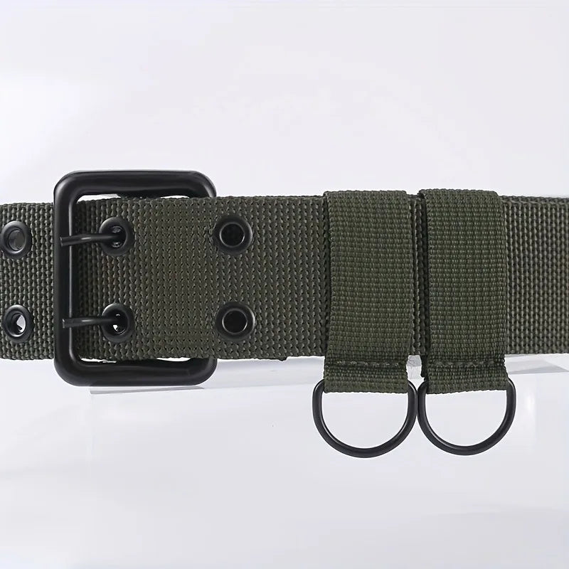New Wide Double - Layer Canvas Tactical Belt for Men | Outdoor & Casual | All - Size Available | Heavy - Duty for Big and Tall