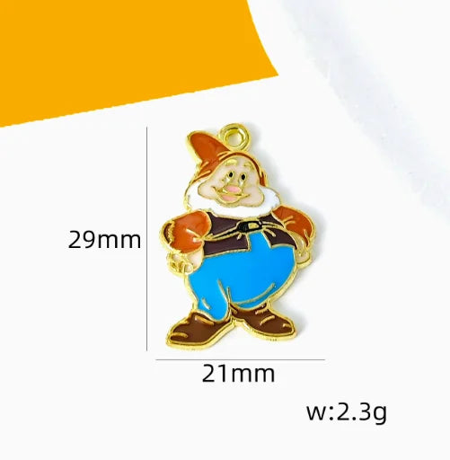 10 pcs Cartoon Charm Pendants Enamel Craft, Perfect for DIY Earrings, Bracelets, Neck