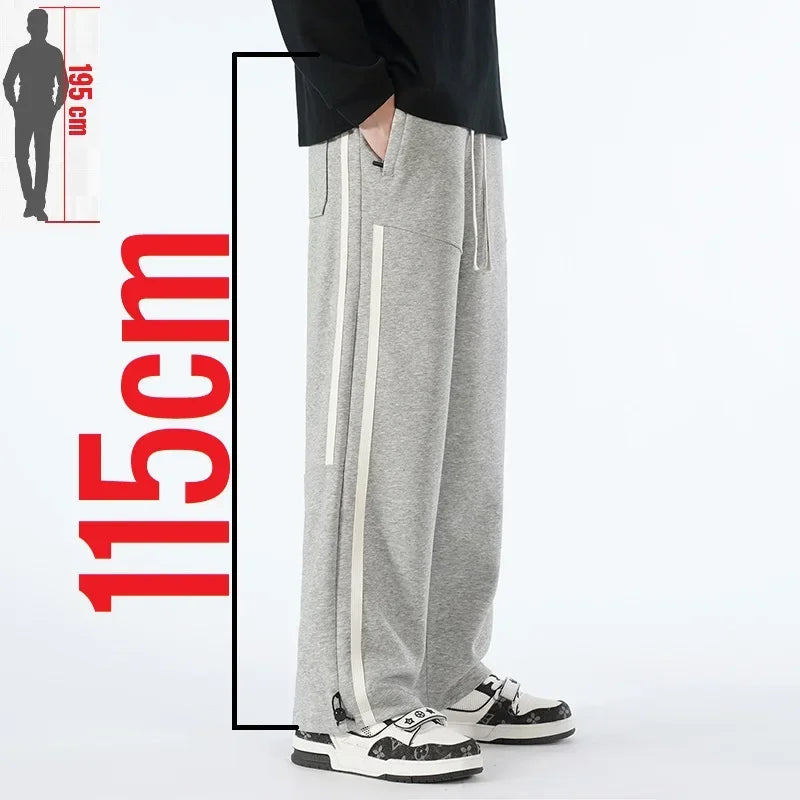 Big Tall Men Pants 200 Cm 190cm Extra Long Length Trousers Male Straight Leg Sweatpants Winter Autumn Fleece Warm Lengthen 120cm