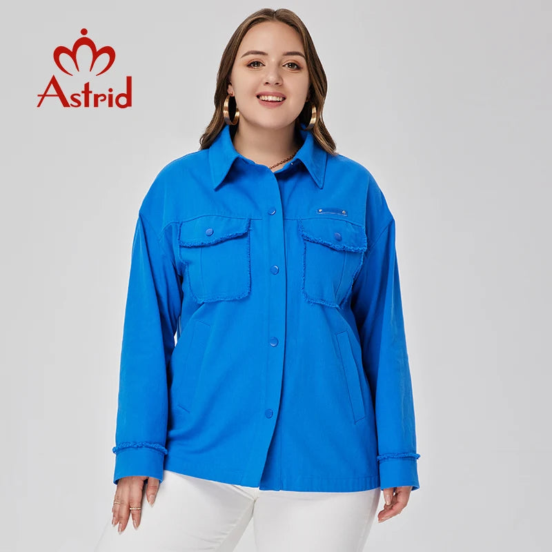 Astrid Women's shirt and blouses fashion Casual Coat Women Clothes Plus Size Spring 2023 New In Outerwear Cowboy Jacket female
