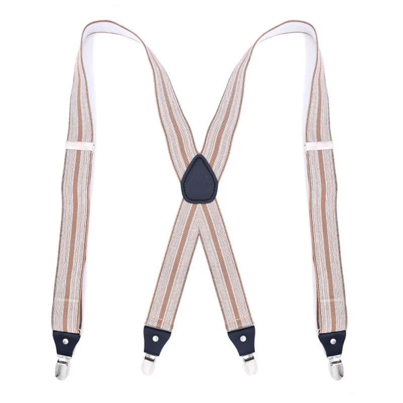 Suspenders for Men Work 2.5cm Wide 2 Clips Heavy Duty Big and Tall Trucker Suspenders Adjustable Elastic Trouser Braces