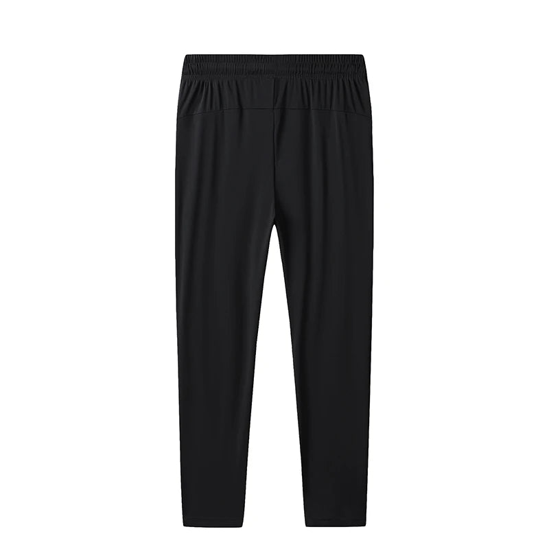 Big Size 9xl 8xl Men's Summer Pantsice Silk Elastic Waist Straight Leg Quick Dry Plus Stretch 6xl 7xl Work Outdoor Trouser Male