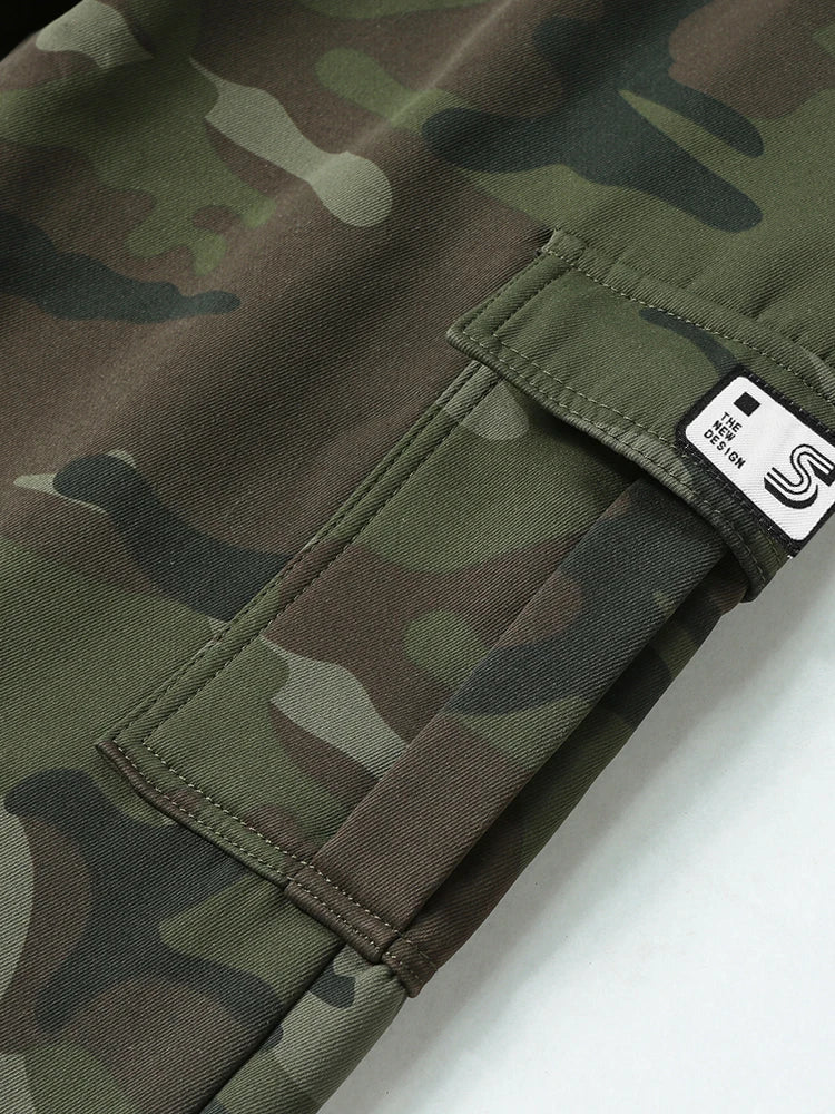 Men'S Camo Jogger Pants Military Cargo Pants Leg-Bound Tapered Casual Camouflage Pants