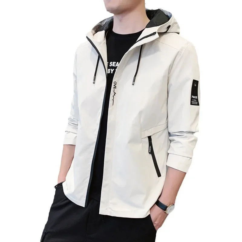 Spring and Autumn New Fashion Solid Color Hooded Large Size Jacket Men's Casual Loose Comfortable High Quality Coat M-5XL 2024