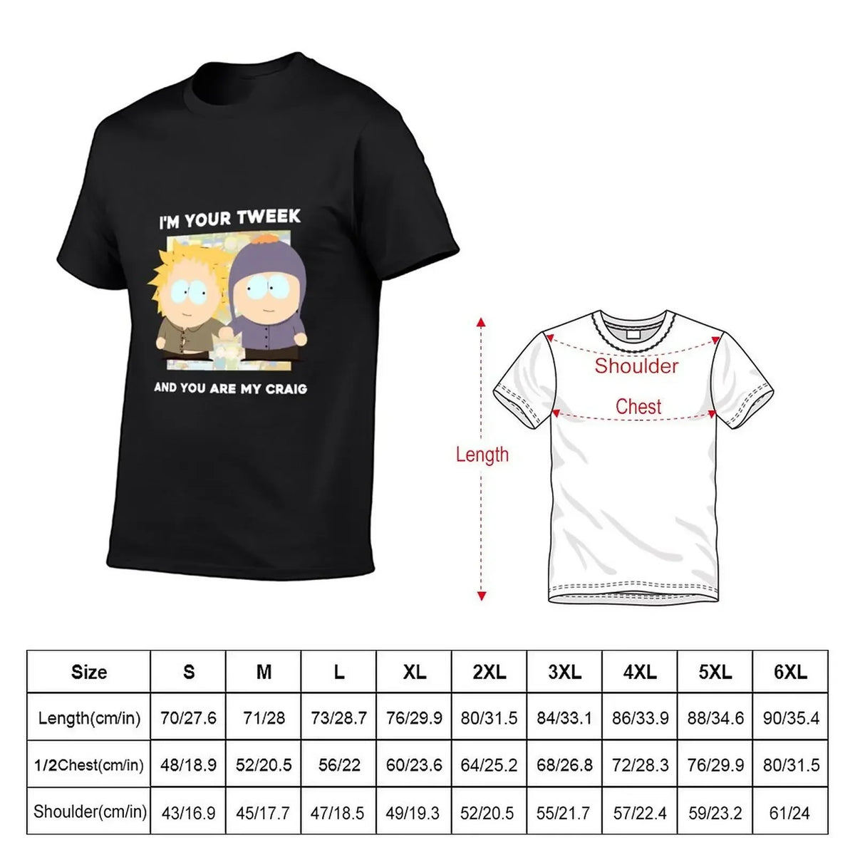 I'm your Tweek and you are my Craig T-Shirt plus size tops sweat blue archive big and tall t shirts for men