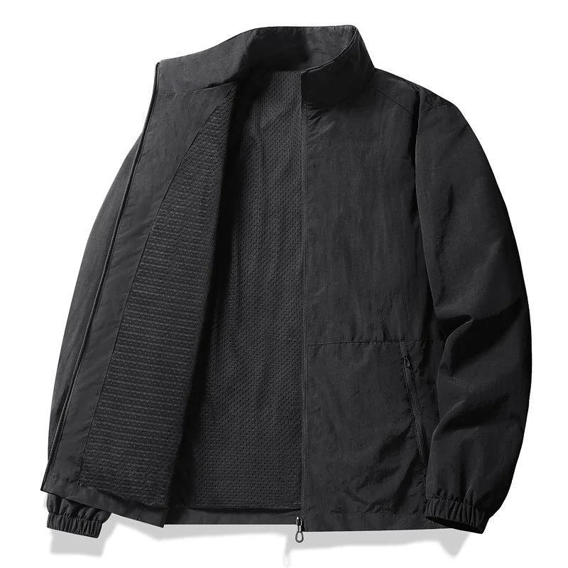 Loose Fit Men's Jacket Casual Thin Breathable Outerwear Spring Autumn New Style Large Size Comfortable Simple Design 8919