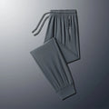 Big Size 9xl 8xl Men's Summer Pantsice Silk Elastic Waist Straight Leg Quick Dry Plus Stretch 6xl 7xl Work Outdoor Trouser Male