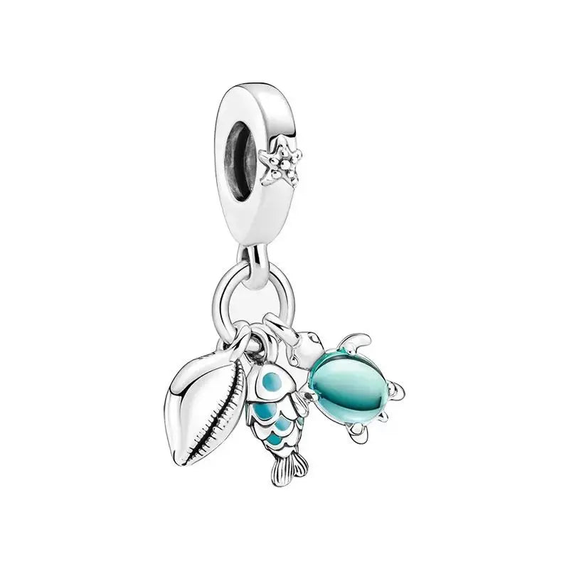 Hot Sale 100% 925 Sterling Silver Fashion Ocean Animal Fish Starfish Seahorse Beads Ladies DIY Elegant Fine Jewelry Gifts