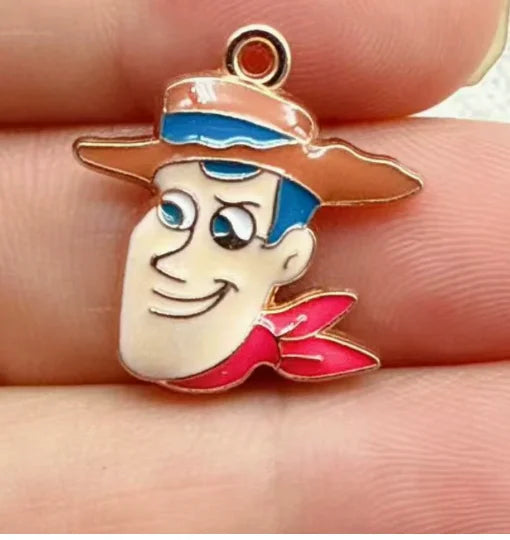 10pcs Cartoon Charm for Jewelry Making Enamel Necklace Keychain Phone Pendant Diy Accessories Alloy Metal Gold ﻿