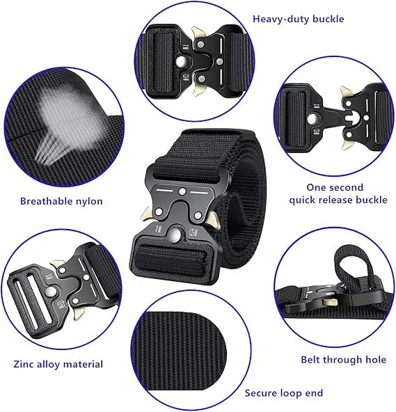 Extra Long Men's Belt 150cm 160cm Big and Tall Heavy Duty Nylon Tactical Belt for Large Men Outdoor Work