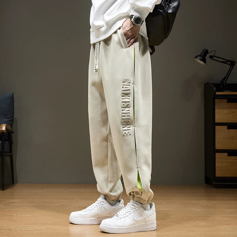 Large Size Men's Sweatpant Loose Fit Baggy Jogger Pants Male Spring Summer Elastic Sport Casual Fashion Trouser Big Large Plus