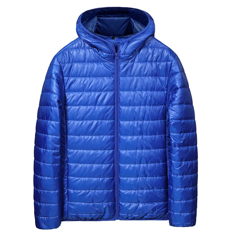 Men's Short Lightweight down Cotton Jacket Autumn Winter New Style Bread Style Coat Polyester Fiber Zipper Closure Hooded Sol...