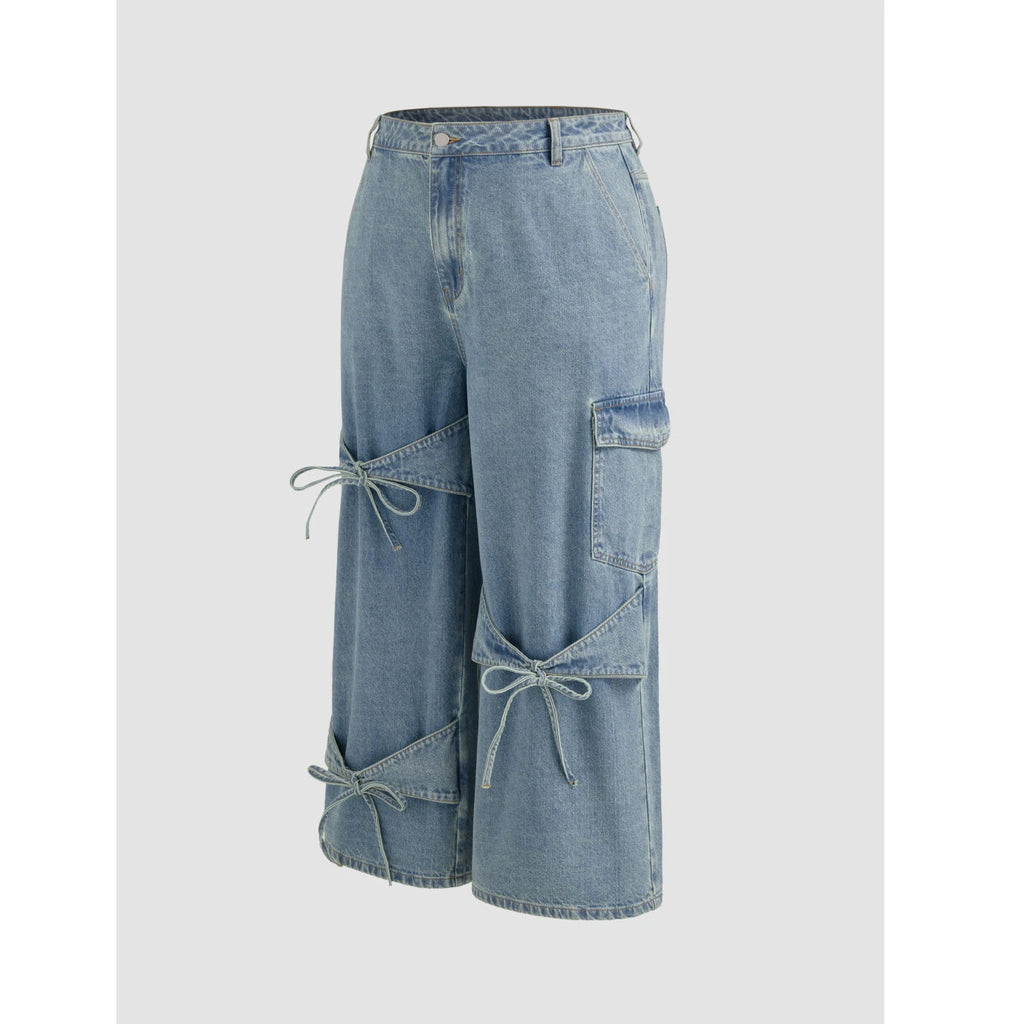Plus Size Woman Clothing Women Jeans New Fashion Casual Wide Leg Pants With Pocket Design Unique Style And Versatile Simple