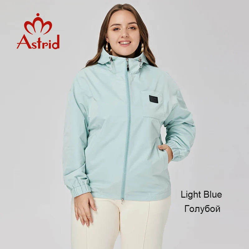 Astrid Women's Spring Jacket 2023 Casual Coat Women Clothes Hooded Bright Short Female Clothing New In Outerwears Plus Size