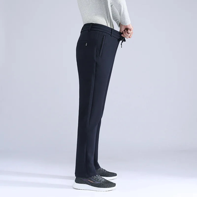 Extended 120cm Men's Pants High Wasit Stretch Trouser Male Extra Long Leg Length Inseam Casual Lengthened 200 Cm 205cm Loose Fit