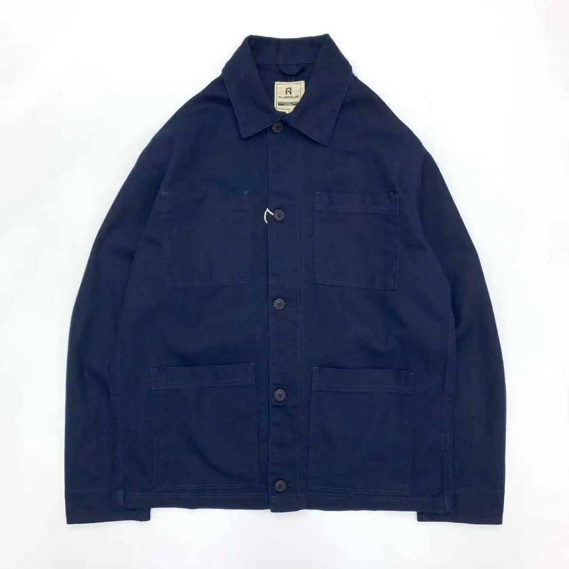 Men's 100% Cotton Work Jacket With Multi-Pocket Autumn Winter Turn-Down Collar American Style Cargo Thin Loose Jackets And Coats