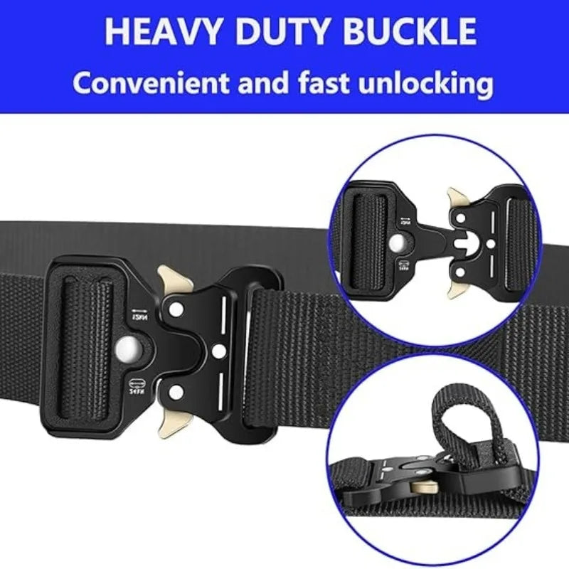 Extra Long Men's Belt 150cm 160cm Big and Tall Heavy Duty Nylon Tactical Belt for Large Men Outdoor Work